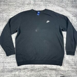 Vintage Nike Grey Tag Black Crewneck Pullover Sweatshirt Size XXL